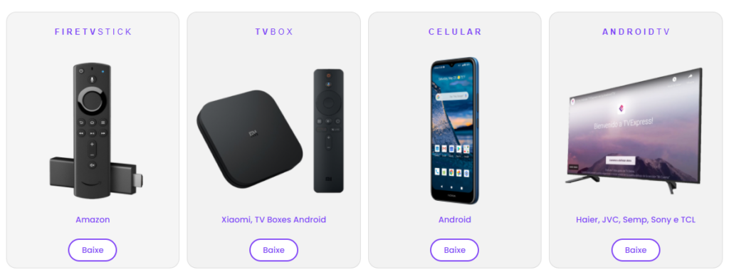 aparelhos compatíveis com tv express